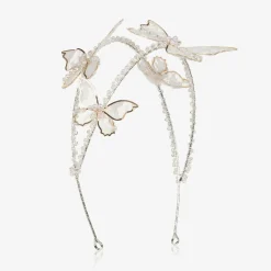 Junona Hair Accessories*Girls Ivory Bead & Lace Butterfly Hairband