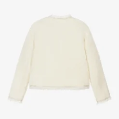 Bonpoint Coats & Jackets*Girls Ivory Bouclé Tweed Jacket