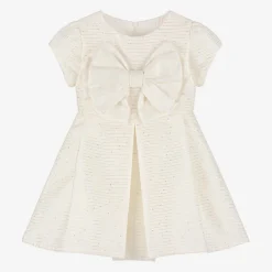 Lapin House Dresses*Girls Ivory Bow & Sequin Dress