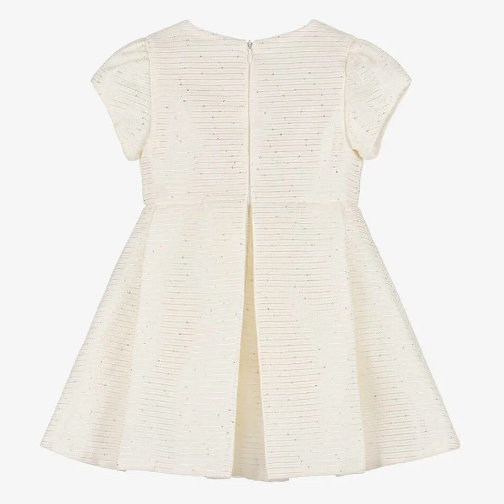 Lapin House Dresses*Girls Ivory Bow & Sequin Dress