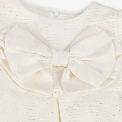 Lapin House Dresses*Girls Ivory Bow & Sequin Dress