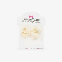 Bowtique London Hair Accessories*Girls Ivory Bow Hair Clip (4cm)