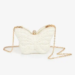 David Charles Bags*Girls Ivory Butterfly Bag (14cm)