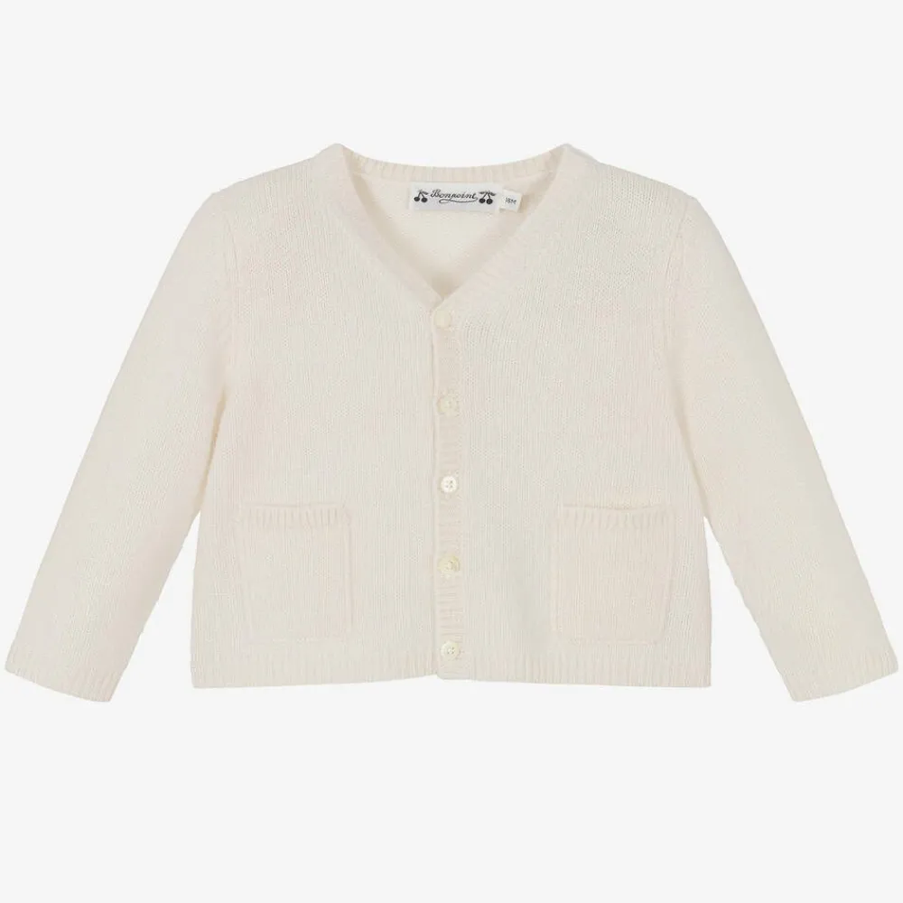 Bonpoint Tops*Girls Ivory Cashmere Cardigan