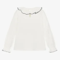 Dr. Kid Tops*Girls Ivory Collared Cotton Top
