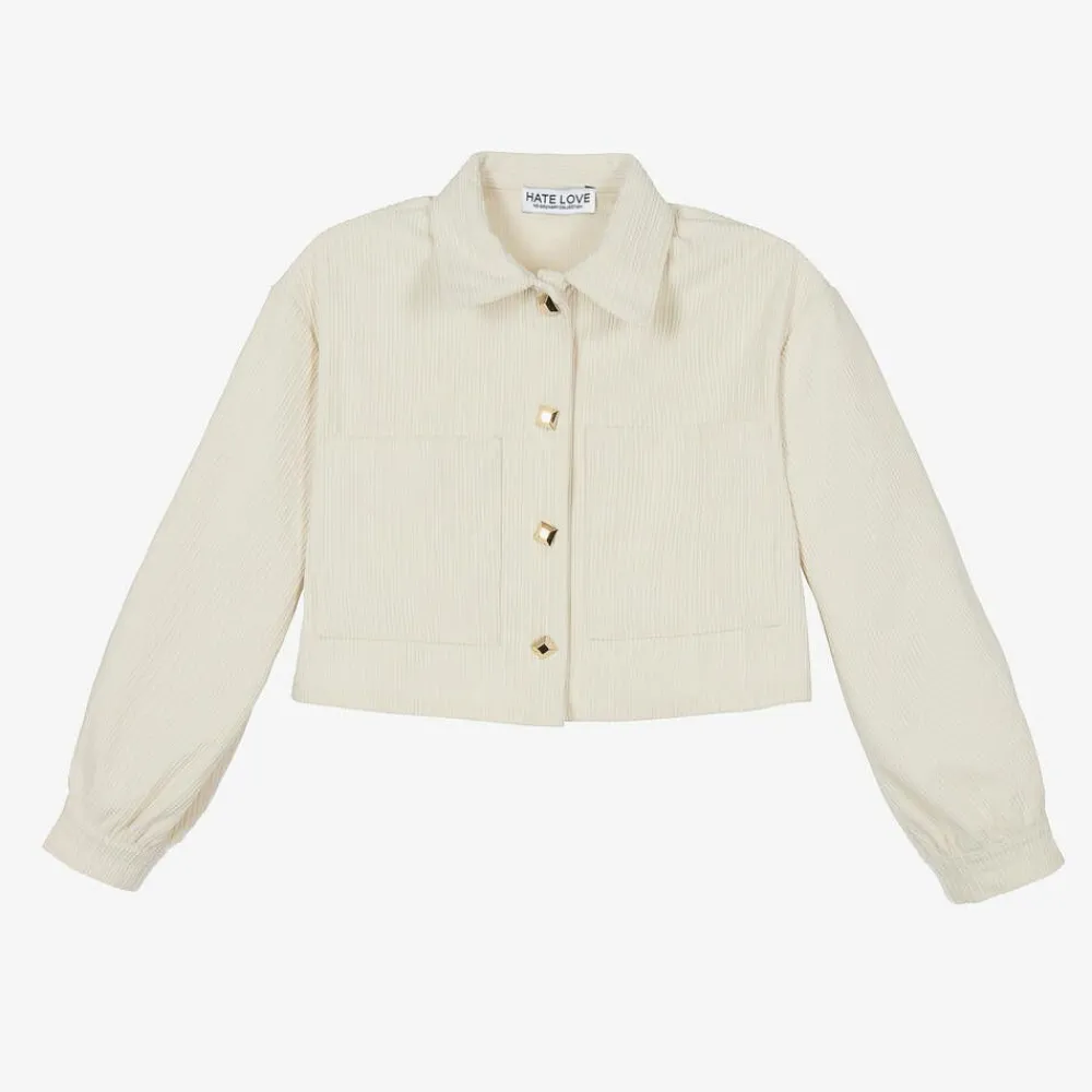 Fun amp; Fun Tops*Girls Ivory Corduroy Shirt offwhite