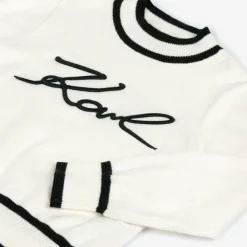 KARL LAGERFELD KIDS Tops*Girls Ivory Cotton & Cashmere Knit Sweater
