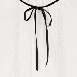 Piccola Speranza Tops*Girls Ivory Cotton & Lace Blouse