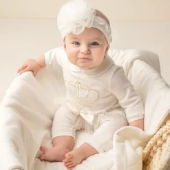 Sofija Outfit Sets|Outfit Sets*Girls Ivory Cotton & Tulle Leggings Set