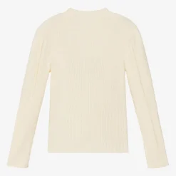 Chloé Tops*Girls Ivory Cotton & Wool Turtleneck Sweater