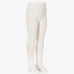 Pretty Originals Tights*Girls Ivory Cotton Bow Tights