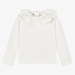 iDO Baby Tops*Girls Ivory Cotton Collar Top