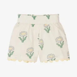 Stella McCartney Kids Shorts*Girls Ivory Cotton Daisy Shorts