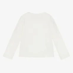 Mayoral Tops*Girls Ivory Cotton Diamanté Top