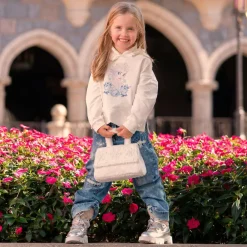 Monnalisa Tops*Girls Ivory Cotton Disney Hoodie