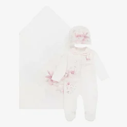 Sofija Gifts|Babysuits*Girls Ivory Cotton Floral Babysuit Set