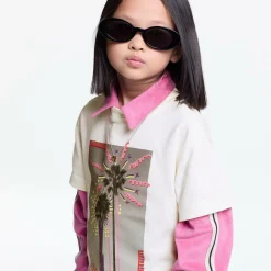 Palm Angels Tops*Girls Ivory Cotton Graphic T-Shirt