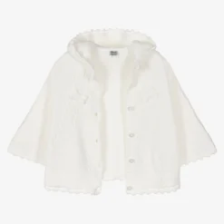 Sarah Louise Coats & Jackets|Coats & Jackets*Girls Ivory Cotton Knit Cape