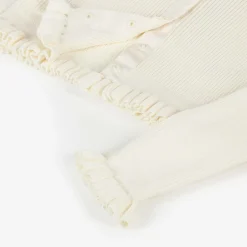 Angels Face Tops*Girls Ivory Cotton Knit Cardigan Vanilla