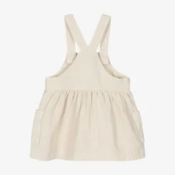 1 + in the family Dresses*Girls Ivory Cotton Pinafore Dress