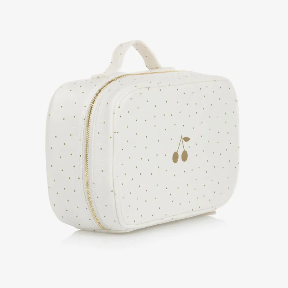 Bonpoint Bags|Bags*Girls Ivory Cotton Polka Dot Washbag (24cm)