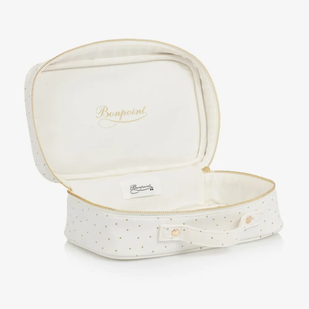 Bonpoint Bags|Bags*Girls Ivory Cotton Polka Dot Washbag (24cm)