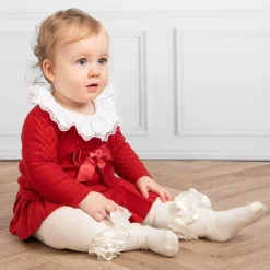 Caramelo Kids Tights*Girls Ivory Cotton Ruffle Tights