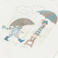 Mayoral Tops*Girls Ivory Cotton Sequin Umbrella Top