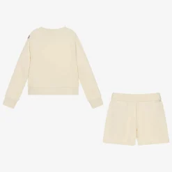 Moncler Enfant Tracksuits*Girls Ivory Cotton Short Tracksuit