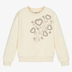 Le Chic Tops*Girls Ivory Cotton Sweatshirt