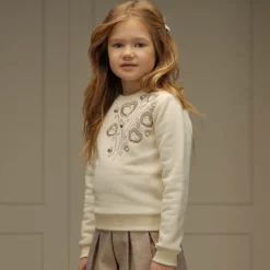 Le Chic Tops*Girls Ivory Cotton Sweatshirt