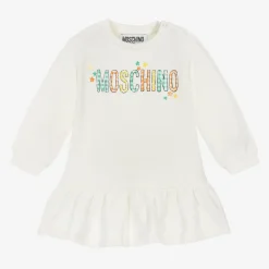 Moschino Baby Dresses*Girls Ivory Cotton Sweatshirt Dress