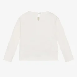 Everything Must Change Tops*Girls Ivory Cotton Teddy Bear Top