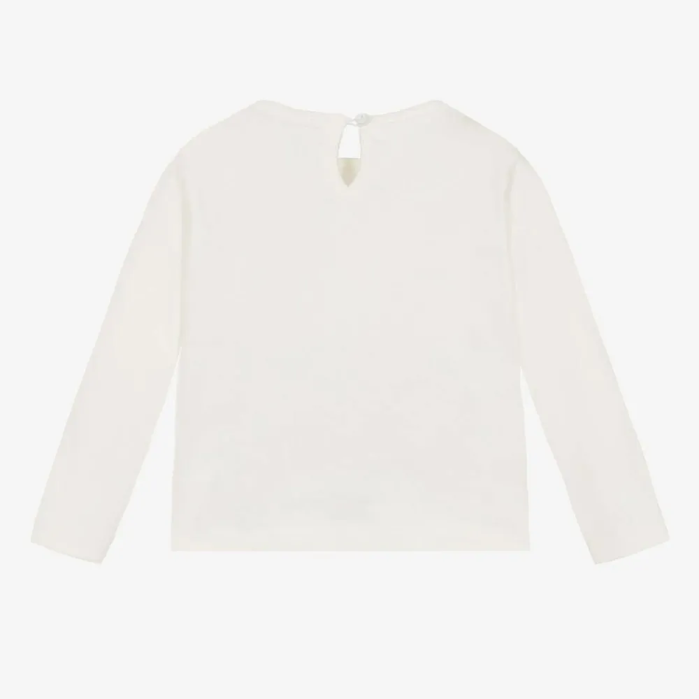 Everything Must Change Tops*Girls Ivory Cotton Teddy Bear Top