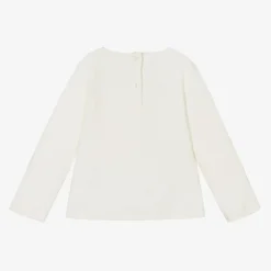 iDO Baby Tops*Girls Ivory Cotton Teddy Top