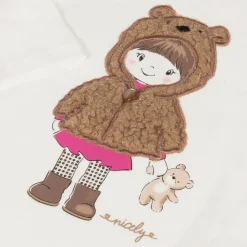 iDO Baby Tops*Girls Ivory Cotton Teddy Top