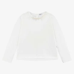 Il Gufo Tops*Girls Ivory Cotton Top