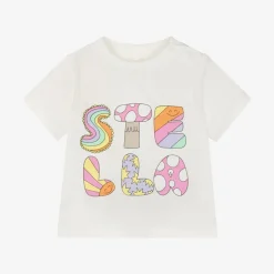 Stella McCartney Kids Tops*Girls Ivory Cotton T-Shirt