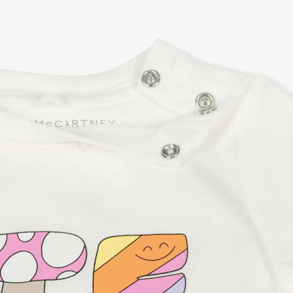 Stella McCartney Kids Tops*Girls Ivory Cotton T-Shirt
