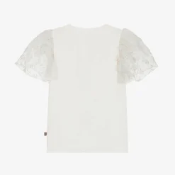AIGNER Tops*Girls Ivory Cotton T-Shirt
