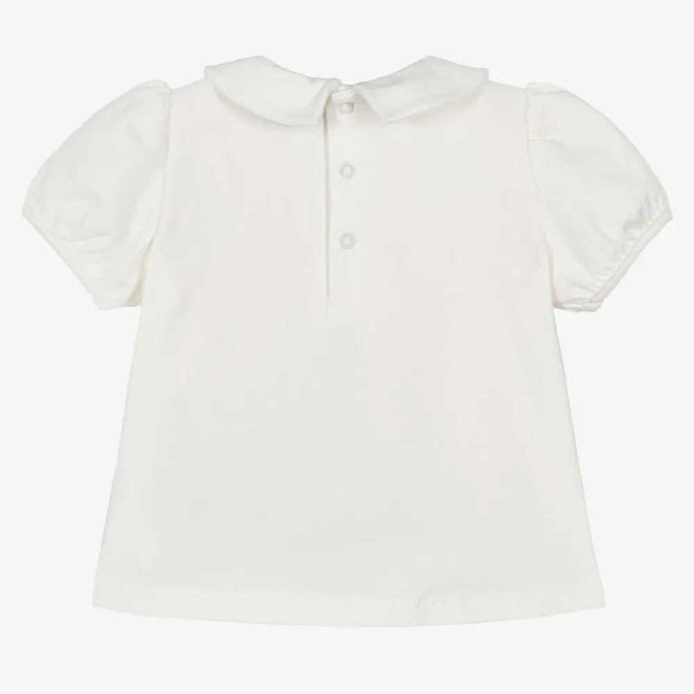 Moschino Baby Tops*Girls Ivory Cotton T-Shirt