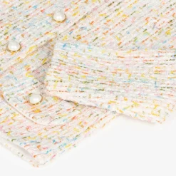 Sofija Outfit Sets|Outfit Sets*Girls Ivory Cotton Tweed Shorts Suit