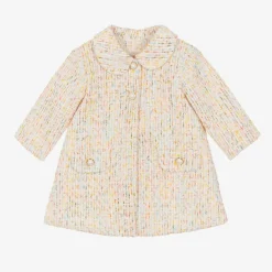 Sofija Coats & Jackets*Girls Ivory Cotton Tweed Coat