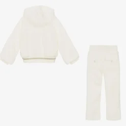 Lapin House Tracksuits*Girls Ivory Cotton Velour Tracksuit