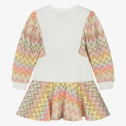 Missoni Dresses*Girls Ivory Cotton Zigzag Dress