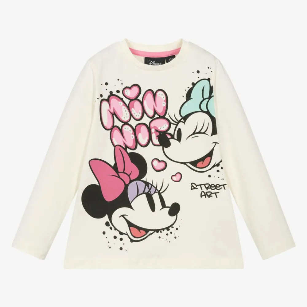 iDO Baby Tops*Girls Ivory Disney Print Cotton Top