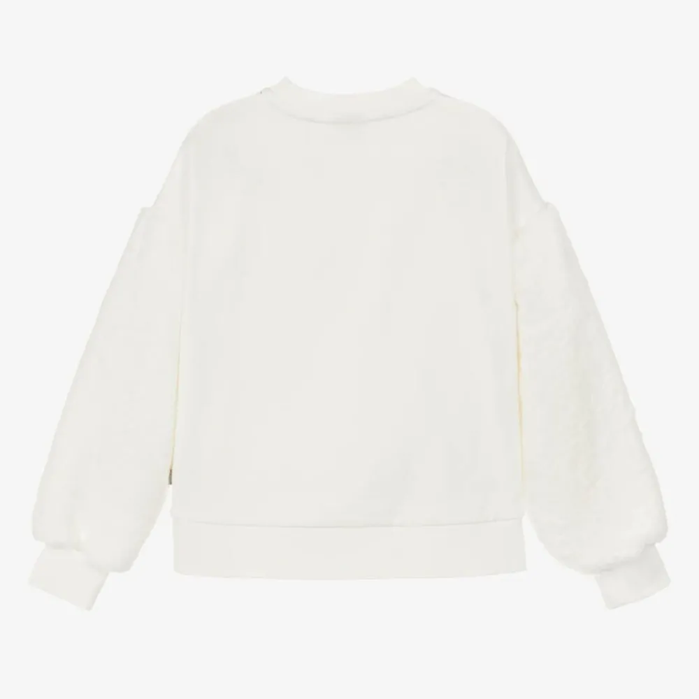 BOSS Tops*Girls Ivory Double B Viscose Sweatshirt