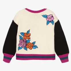 KENZO KIDS Tops*Girls Ivory Embroidered Tiger Sweater