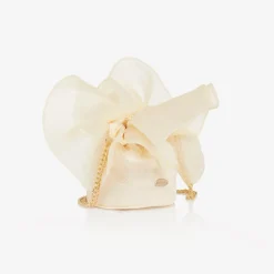 Junona Bags*Girls Ivory Embroidered Tulle Bag (12cm)