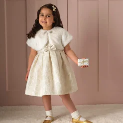 Rachel Riley Coats & Jackets*Girls Ivory Faux Fur Bolero Jacket